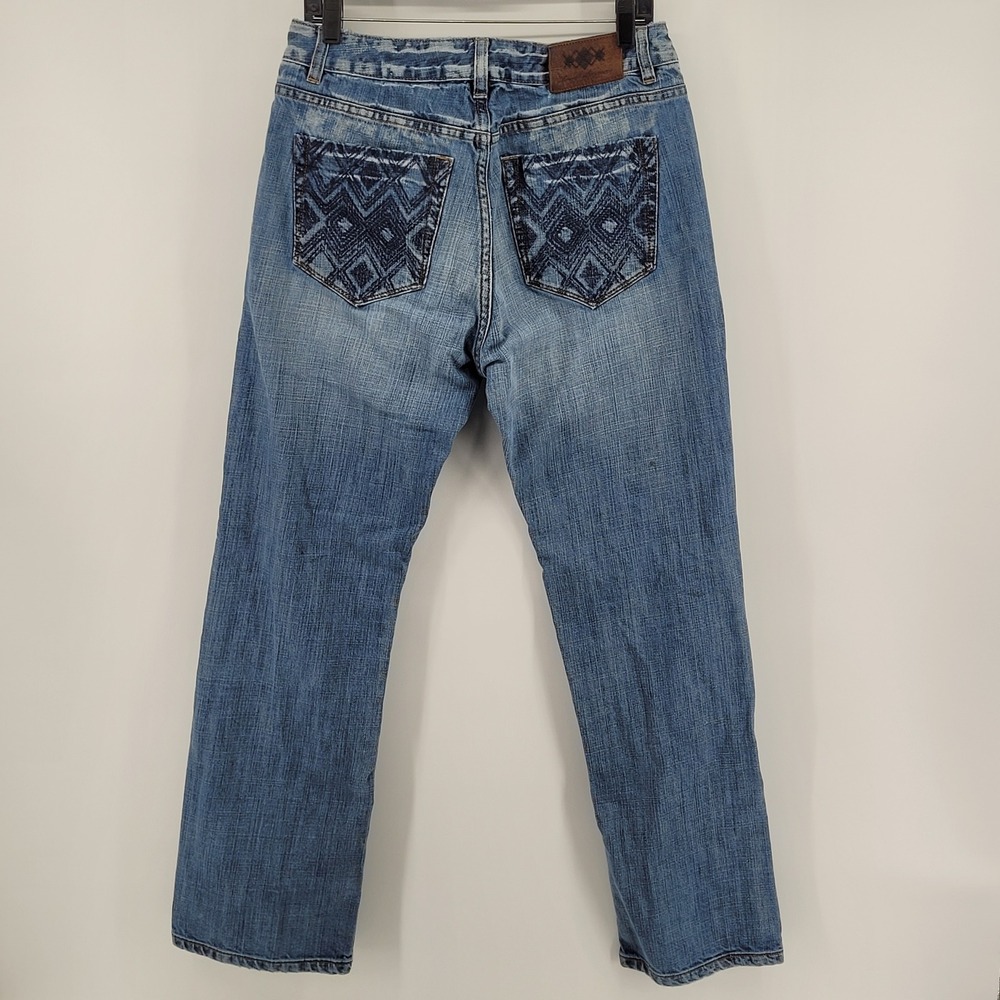 Russell Simmons Argyleculture Jeans Mens 32x30 Blue Straight Leg Embroidered - Picture 6 of 8